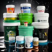 Seau en plastique de qualité alimentaire PP HDPE 150ml 350ml 500ml 600ml 1l 2l 3l 5l 6l 10l 15l 18l 20l 25l 28l 30l avec couvercle et poignée