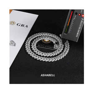 Collar de Plata 925 para Hombre, Estilo Hip-Hop, de 8mm-18mm, con Cadena Cubana de Moissanita en Forma de Rombo, Longitud Personalizable, para Compromiso y Fiestas - Product Image 6