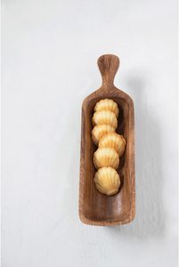 Bol à manche en bois de manguier 16 "L x 5" W x 3 "H Pièce maîtresse décorative naturelle Long bol décoratif en bois, Great As - Product Image 2