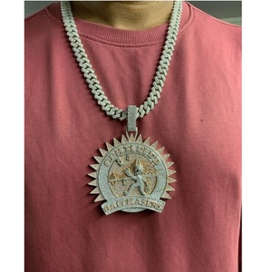 Venta caliente Hip hop completo diamante Última Cena colgante collar cadena de eslabones cubanos hombres aleación con diamantes de imitación diseño clásico para exportaciones - Product Image 1