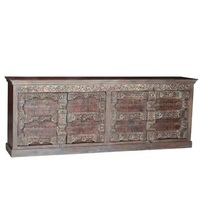 2025 indien rustique Antique en bois sculpté à la main coffre en bois Table centrale Table basse coffre Antique pour salon manguier bois
