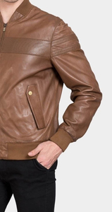 Veste en cuir de vache à col montant pour homme, tendance, personnalisée, couleur streetwear, tenue d'hiver longue, imperméable, écologique - Product Image 6