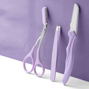 Hot Selling Slanted 3.7 Inches Eyebrow <b>Tweezers</b> With Blunt Tip Eyebrow Scissor With Portable Storage - Product Image 6