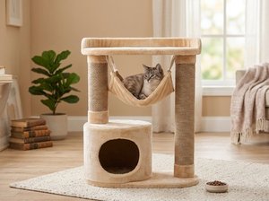 Heavenly Juno Cat House with Relaxing Cozy <b>Hammock</b> - Product Image 4