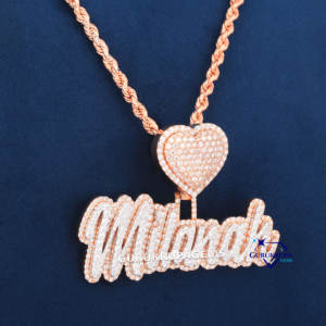 Cadena de cuerda de Hip Hop, nombre personalizado, letra Vvs, joyería de diamantes helados, conjunto de collar con colgante cultivado en laboratorio de alta calidad de plata 925 - Product Image 3