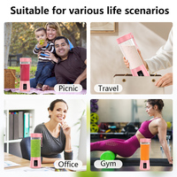 Mixeur Personnel Portable USB Rechargeable en Acier Inoxydable, Tasse Pressoir de Voyage, Mini Mixeur à Smoothies pour Sports, Extérieur, Camping et Voiture