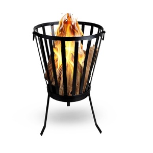 Brasero de luxe en métal revêtu résistant à la chaleur avec support robuste, idéal pour les feux de camp nocturnes ou les cheminées extérieures, pour l'exportation en gros - Product Image 3