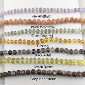 ลูกปัดควอตซ์น้ำแข็งทรงรอนเดลล์ขนาด 6-7 มม. ผิวเรียบ สำหรับทำเครื่องประดับ ลูกปัดควอตซ์น้ำแข็งทรงรอนเดลล์ 20-22 เม็ดต่อเส้นยาว 8 นิ้ว - Product Image 5