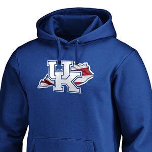 Kentucky Wildcats เสื้อฮู้ดสีฟ้าสำหรับฤดูหนาว, เสื้อมีฮู้ดพิมพ์ลายโลโก้ไม่หด - Product Image 3