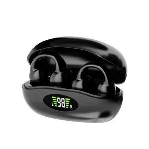 Headphone TWS Open Ear 13mm Speaker HIFI Stereo, Earhook olahraga dengan tampilan Digital