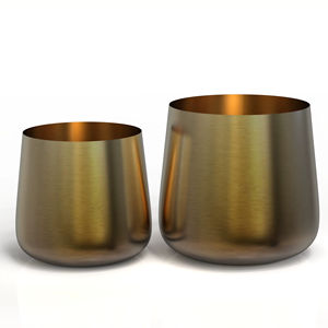 Maceta de metal al por mayor de fábrica, juego de dos tamaños para uso doméstico en hoteles a granel, precio de fabricante de la India, maceta - Product Image 1