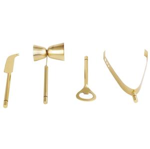 Gold Metal <b>Bar</b> <b>Tool</b> Set with Wooden Stand for Home, <b>Bars</b>, Traveling and Outdoor Parties - Product Image 6