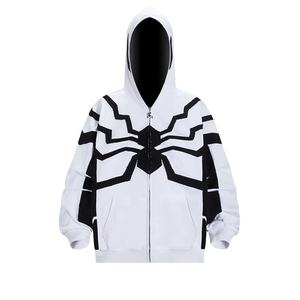 OEM Vente en gros Sweat à capuche zippé 100% coton Pull-over à capuche brodé à plat avec logo personnalisé avec poche pour hommes - Product Image 4