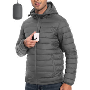 Chaqueta de Plumón para Hombre, Talla Grande, con Logotipo Personalizado, Envío Rápido, Chaqueta de Invierno con Capucha Desmontable, Chaqueta Brillante para Hombre - Product Image 1