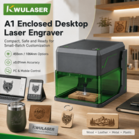 Mesin Pengukir Laser Desktop Tertutup 455nm 1064nm Presisi Tinggi Pengukir Laser Logam Kayu Kulit Kontrol Aplikasi WiFi