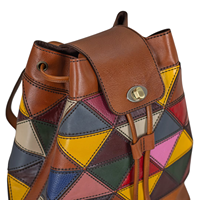 Sac seau portable unisexe en cuir véritable multicolore, style bohème vintage anglais, mode féminine, sac bandoulière de qualité supérieure