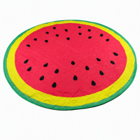 Couverture de pique-nique ronde matelassée, imperméable, pliable, lavable en machine, motif pastèque