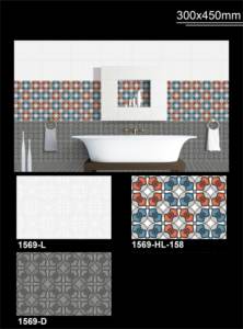 Carreaux de porcelaine brillants modernes de luxe de 300x450mm Carrelage mural en céramique pour décoration de sol de salon et de salle de bain d'Inde - Product Image 3