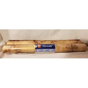 Norwall Lot de 2 papiers peints vintage classiques avec feuilles scintillantes en marron 57.7 pieds carrés chacun pour salon chambre ou hôtel - Product Image 1