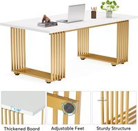 Bureau de direction de bureau à domicile Bureau d'ordinateur en bois 70.9 "Table de conférence de luxe