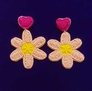Pendientes de cuentas de semillas indias hechos a mano, joyería de moda bordada multicolor para mujeres y niñas - Product Image 3