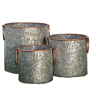 Seau en zinc et lettrage fleurs et jardin jardinière de ferme en métal galvanisé jardinières en métal modernes fournitures de jardin jardinière en fer - Product Image 1