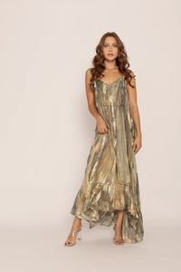 Robes élégantes pour femmes Sexy Hand Made Tie Dye Print Spaghetti Strap Holiday Wear Beach Maxi Dresses produit premium - Product Image 4