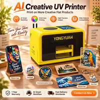 Imprimante UV créative AI 21 x 24 cm, machine d'impression UV à plat intelligente de bureau avec téléchargement mobile pour produits personnalisés