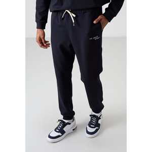 Ensemble de survêtement en coton bleu marine pour homme, épais, doux, texturé, coupe confortable avec design brodé - Style décontracté 85254 - Product Image 2