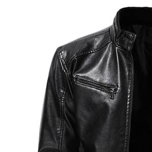 Chaqueta de Cuero para Hombre, Elegante, Abrigo de Invierno, Chaqueta de Cuero PU, Chaqueta de Cuero Genuino - Product Image 6