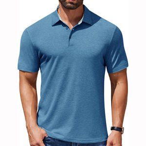 100% algodón para hombres para Polos hechos a medida con logotipo y diseño estampado último estilo patrón sólido Material de lona para el verano - Product Image 1