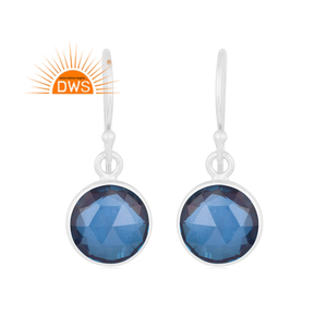 Meilleure qualité doublet en argent sterling fin Londres topaze bleue Quartz pierres précieuses boucle d'oreille fabricant de bijoux personnalisé - Product Image 1