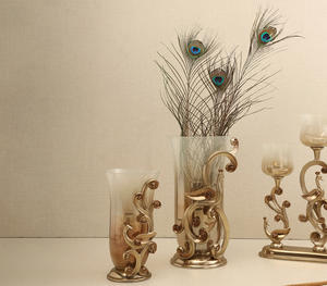 Vase à fleurs moderne en métal et verre pour la maison, le salon, l'hôtel, le restaurant, Vase à fleurs décoratif, vases élégants de couleur or pour table - Product Image 3