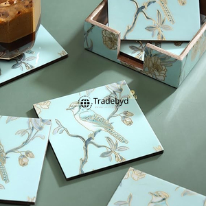 Posavasos decorativos de MDF Tradebyd, alfombrillas duraderas hechas a mano con estilo para decoración del hogar, comedor, cafeterías y hoteles - Product Image 2