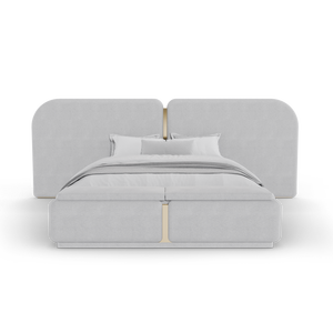 ISADORA II Queen <b>Bed</b> Modern Minimalist Folding Metal <b>Frame</b> Home Furniture with Storage <b>Foldable</b> Loft Bedroom Furniture - Product Image 3