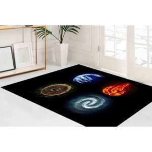 Tapis imprimé géométrique, décoration de bureau moderne, design élémentaire terrestre, cadeau personnalisé pour intérieur, tapis fin non tissé - Product Image 4