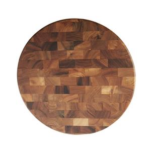 Planche à découper ronde en bois d'acacia à grain traversant, planche de boucher en bois pour couper la viande, planche à hacher en bois, planche de service - Product Image 5