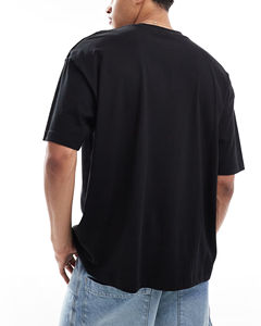 T-shirt col rond 100% coton lavé à l'acide pour homme T-SHIRTS unis tendance - Product Image 2