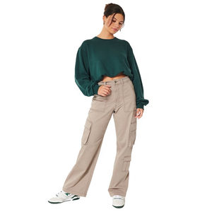 Sweat-shirt pour femme en gros 2025, couleur unie, 100% polyester, respirant, séchage rapide, vêtement décontracté - Product Image 2