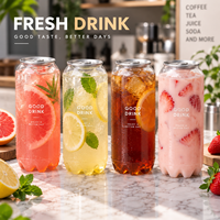 Bouteilles de jus en plastique transparent de 400 ml en gros, bocaux PET vides uniques pour l'eau, le café, le thé au lait et les jus de fruits