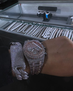 Montre à quartz pour homme de luxe personnalisée, mode, affaires, édition limitée, cadran en argent sterling de haute qualité, bracelet en diamant moissanite - Product Image 4