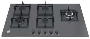 Table de cuisson à gaz encastrable 5 brûleurs en verre trempé avec allumage électronique pour cuisine domestique - Product Image 2