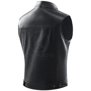 2023 hommes mode gilet bonne qualité 100% cuir prix raisonnable sans col pour vêtements d'hiver - Product Image 3