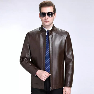 Luxueux en cuir véritable hommes manteau vestes en cuir pour hommes Style populaire mode fermeture éclair vestes en cuir pour hommes - Product Image 5