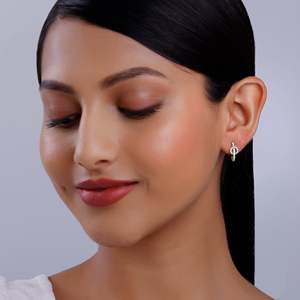 Boucles d'oreilles Everglow en diamant plaqué or 14 carats en forme de vis rose blanc jaune avec zircon et perle Bijoux de fiançailles de mariage élégants - Product Image 3