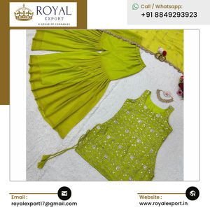 Beau luxe Premium élégant nouveau costume Sharara de travail de séquence de fausse georgette avec côté fantaisie Dori à bas prix - Product Image 3