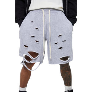 High Quality Premium <b>Men's</b> Mid-Length <b>Sweat</b> <b>Shorts</b> New Design Distressed Streetwear Anti-Wrinkle Summer Outfits - Product Image 1