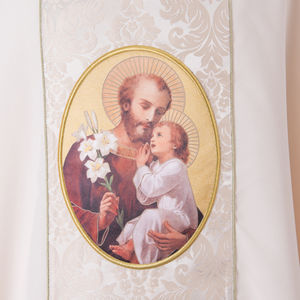 Chasuble mariale en tissu brocart avec fil d'argent, haute qualité, couleurs et tailles personnalisables, uniformes d'église FALAK IMPEX FI-CV-5 - Product Image 4
