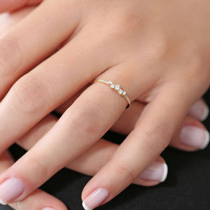 Unique Stackable Cute Elegant Chevron Wedding Band 925 Sterling Silver Moissanite Engagement Cluster <b>Ring</b> for <b>Women</b> Party Gift - Product Image 4