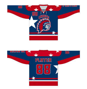 Maillots de hockey sur glace pour adultes, sur mesure, professionnels, à col lacé, impression numérique, 100% polyester, 220g, qualité supérieure - Product Image 1